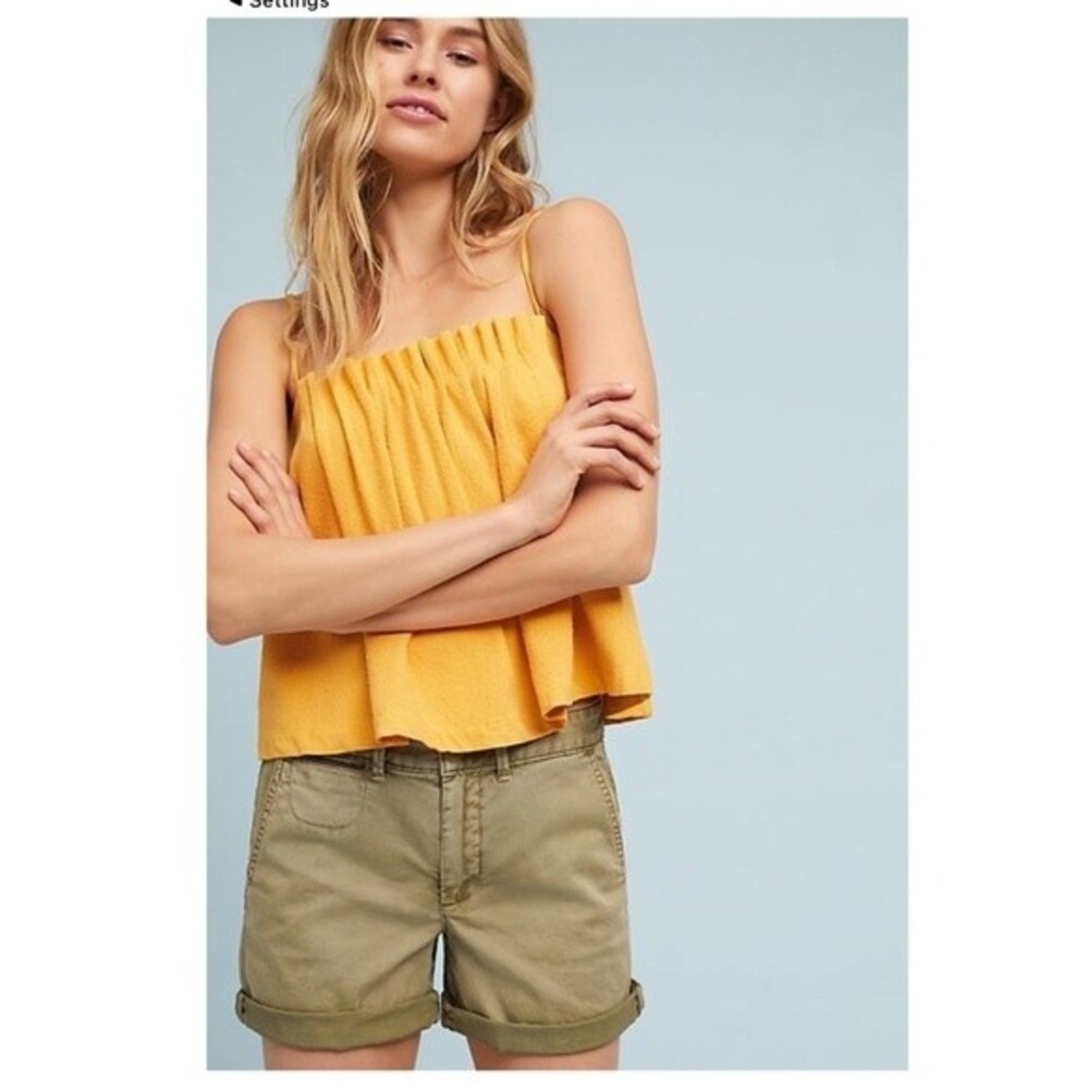 Anthropologie Chino by Anthropologie Relaxed Chino Shorts in Green 28 NWT - Picture 2 of 15